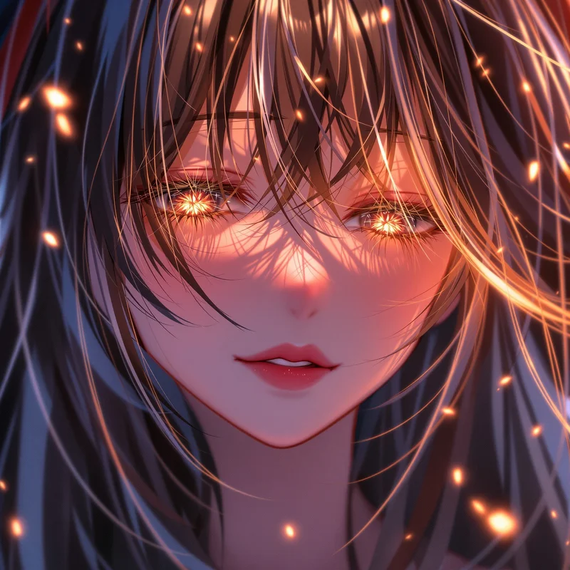 cute pfp anime girl glowing hair avatar