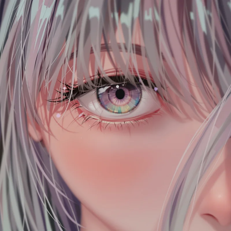 cute pfp anime girl half hidden face avatar