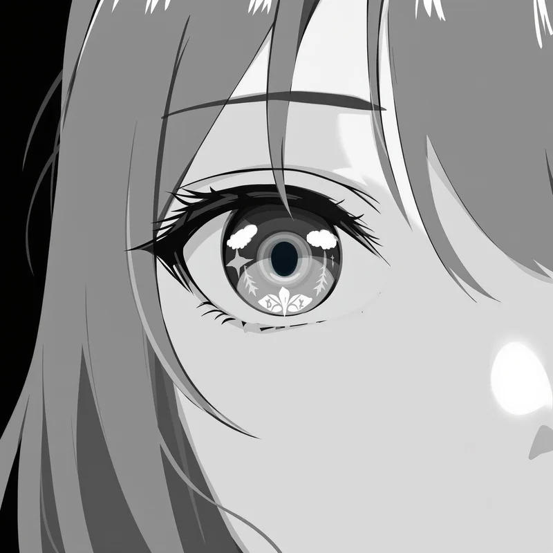 cute pfp anime girl monochrome avatar