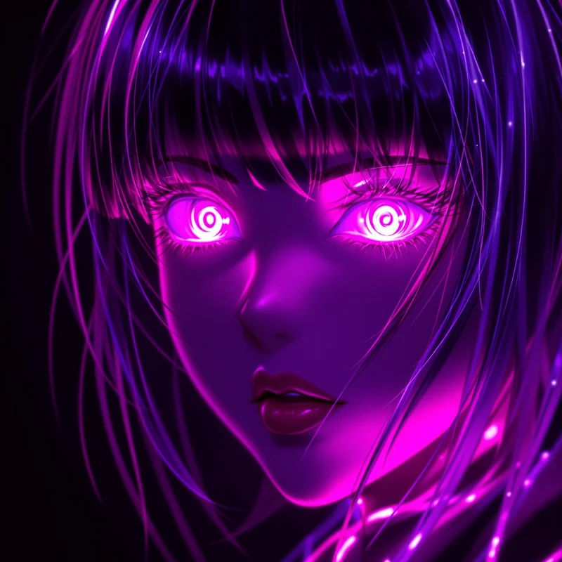 cute pfp anime girl glowing eyes avatar