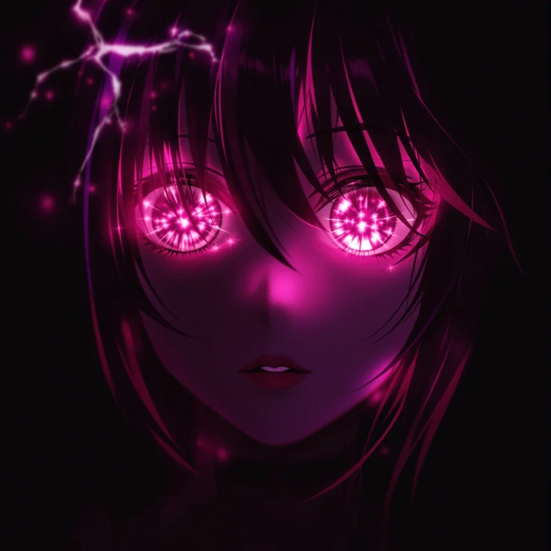 cute pfp anime girl pink glow avatar