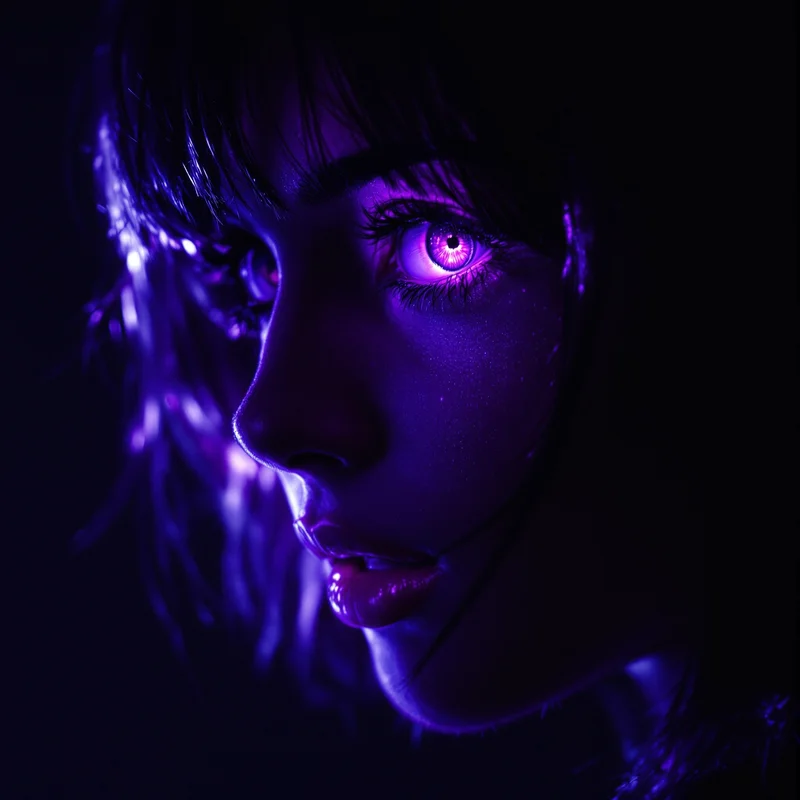 cute pfp anime girl purple glow avatar