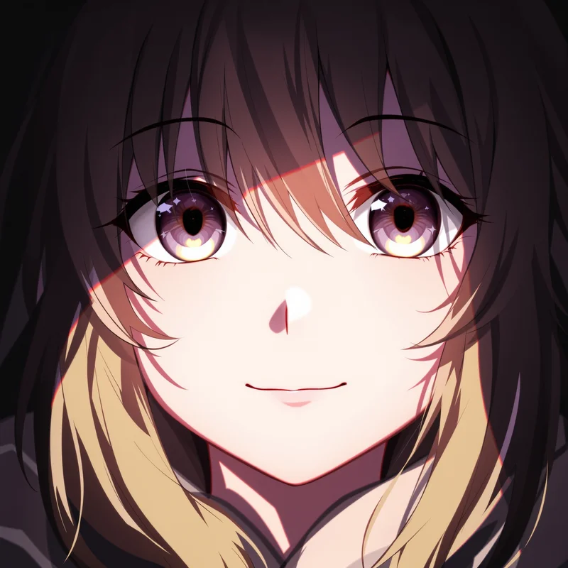 cute pfp anime girl shadow smile avatar
