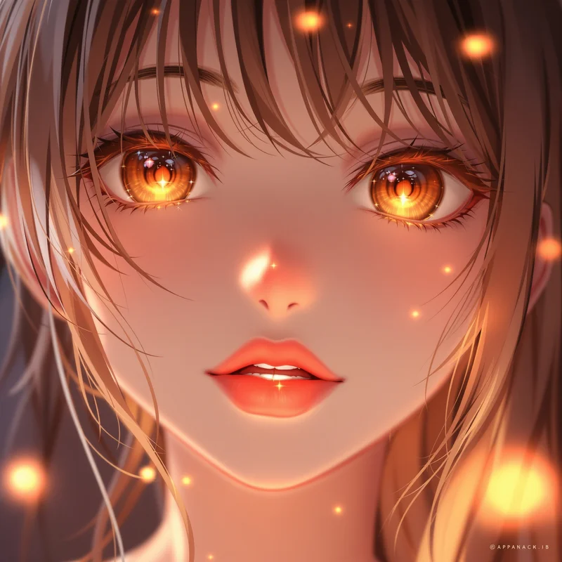 cute pfp anime girl lip glow avatar
