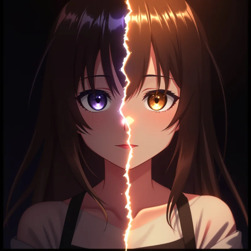 cute pfp anime girl split tone avatar