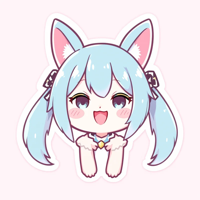 kawaii avatar image with soft glow for messaging profile icon