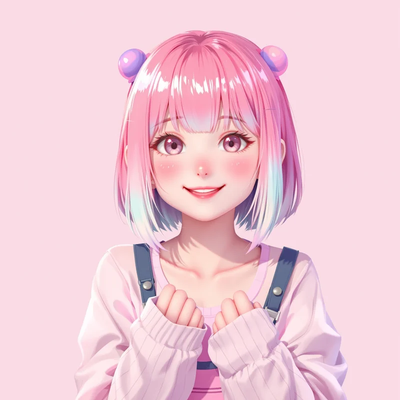 cute profile picture with pastel colors for social media avatar