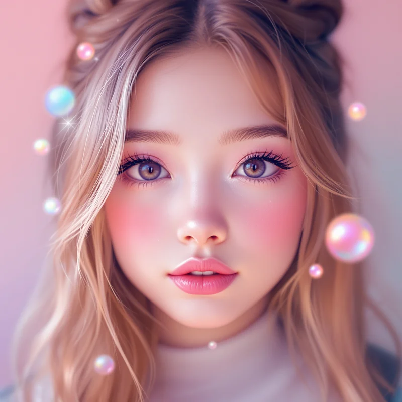 kawaii avatar image with soft glow for profile picture use