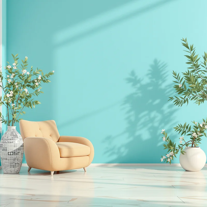 Calm bright cyan background