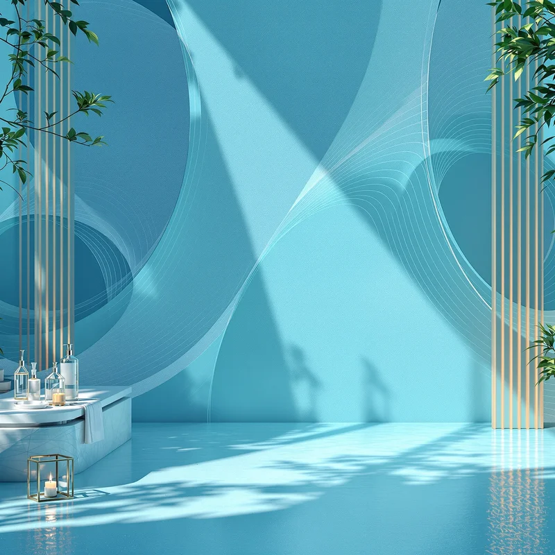 Luxe ocean cyan background