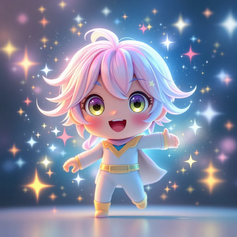 Chibi Okarun identity image.