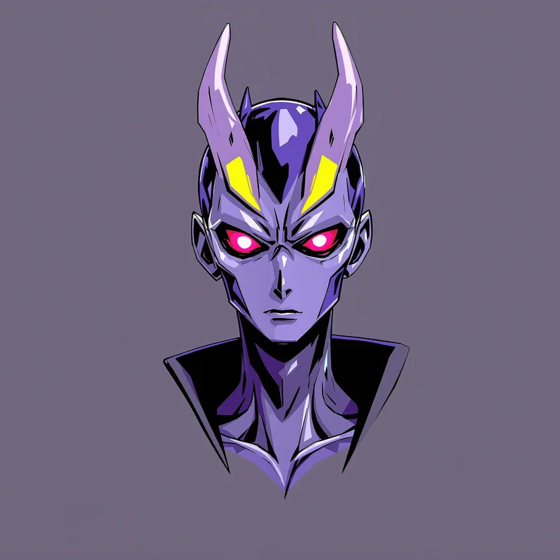 Cursed Neon Dandadan PFP anime avatar portrait designed for profile picture clarity