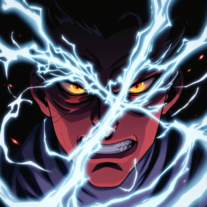 Dandadan anime PFP with compressed chaotic energy around face