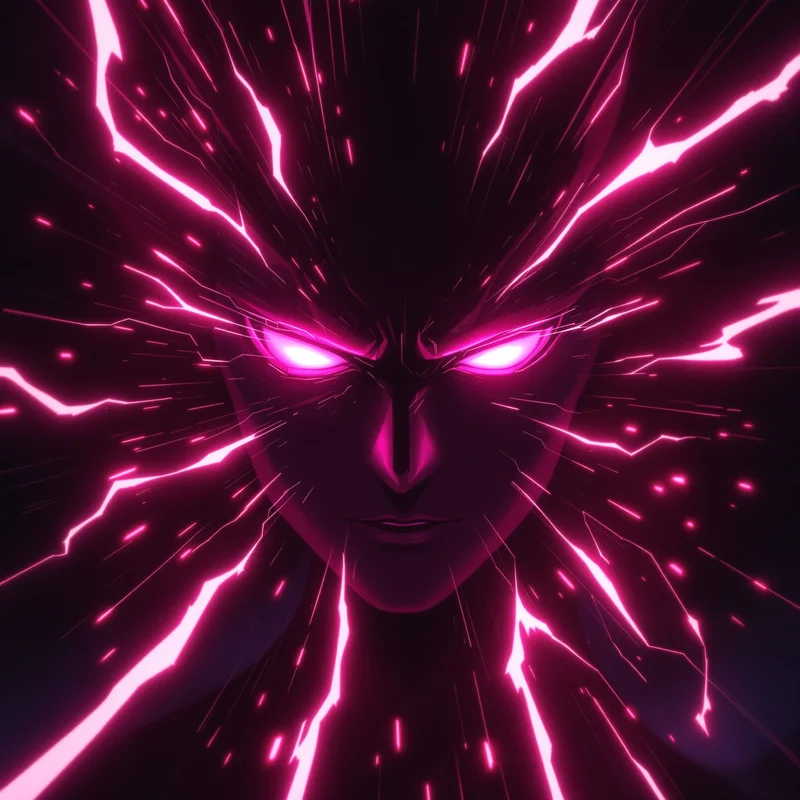 Dandadan anime PFP with dark pulse energy