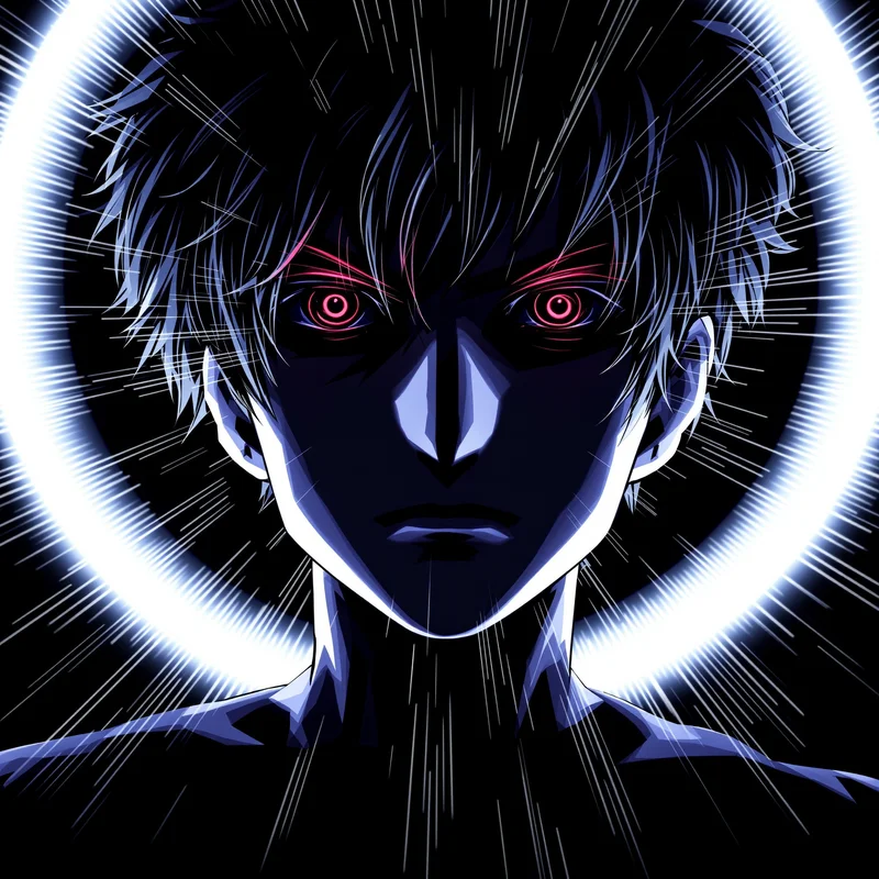 Dandadan anime PFP with distorted halo around face