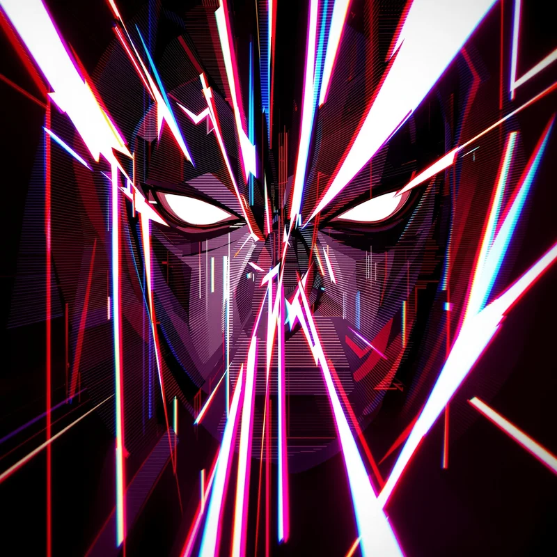 Dandadan anime PFP with light leak distortion effect
