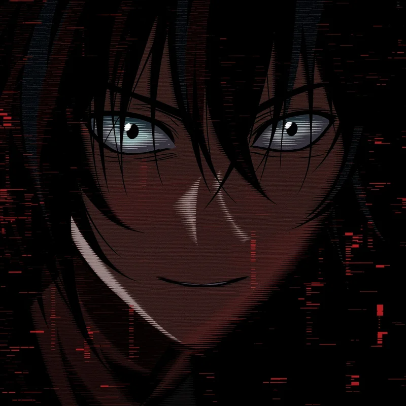 Dandadan anime PFP with layered noise texture