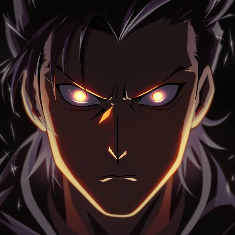 Dandadan anime PFP with void edge lighting