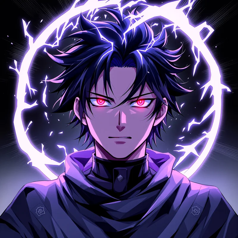 Neon Yokai Dandadan PFP anime avatar portrait designed for profile picture clarity