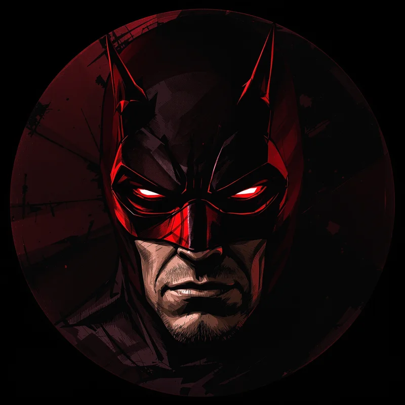 Daredevil avatar profile image with controlled heroic intensity