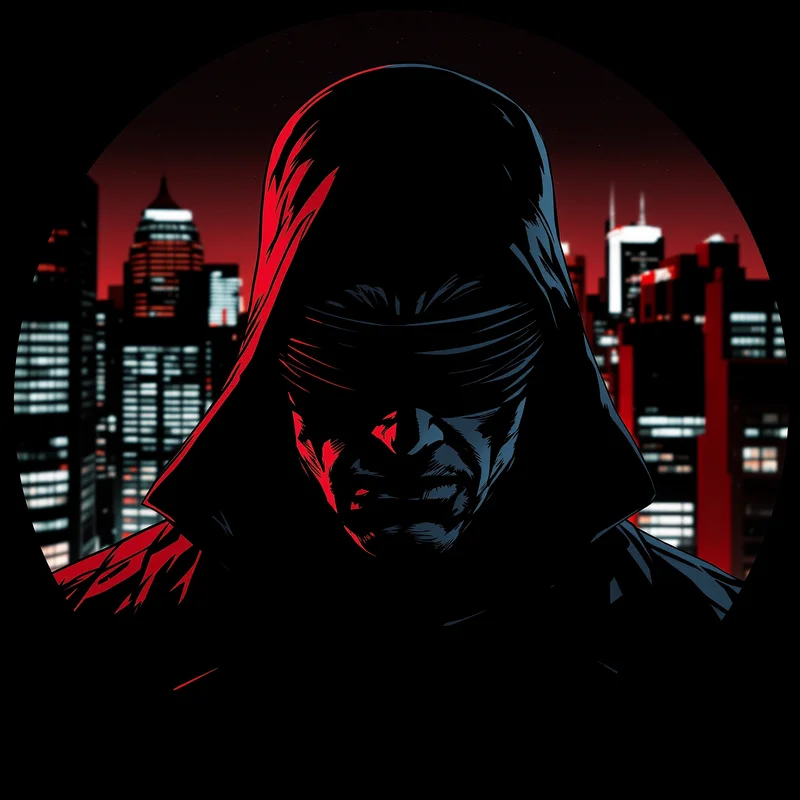 Daredevil avatar profile image with controlled heroic intensity