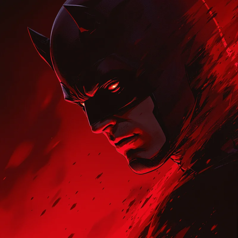 Daredevil avatar profile image with controlled heroic intensity