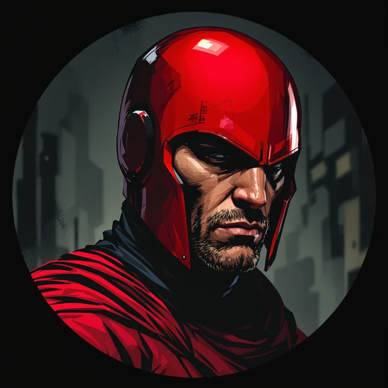 Daredevil PFP with dark urban composition and clear readability
