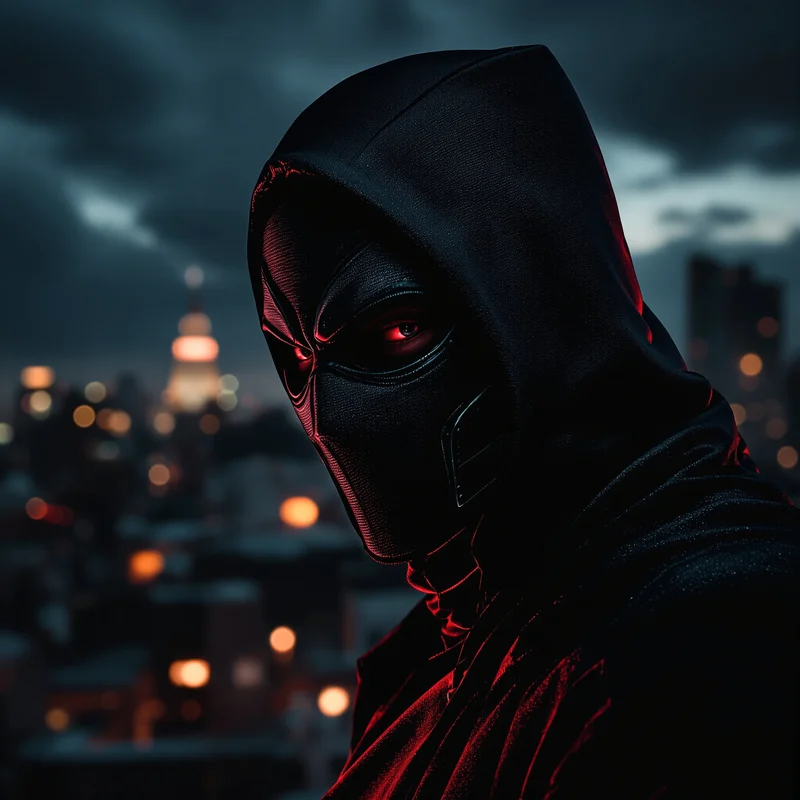 Daredevil avatar portrait with disciplined heroic presence