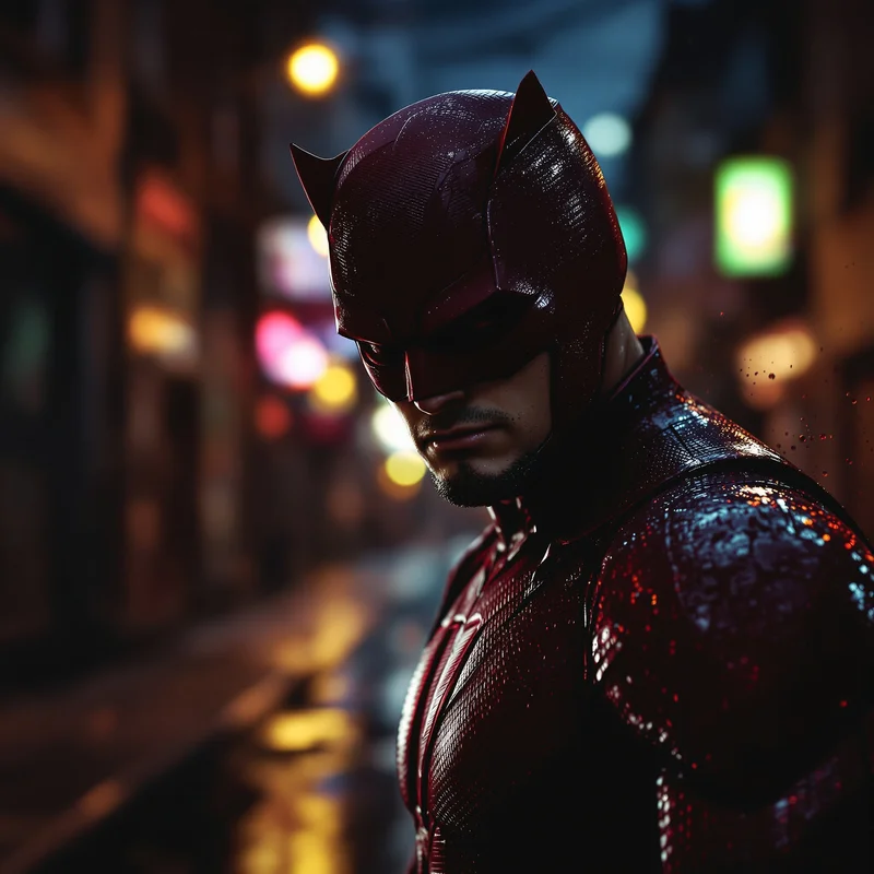 Daredevil PFP with dark urban composition and clear readability