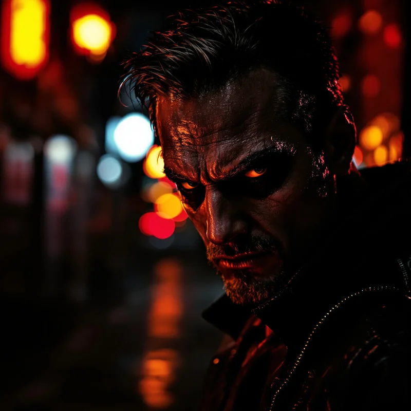 Daredevil avatar profile image with controlled heroic intensity