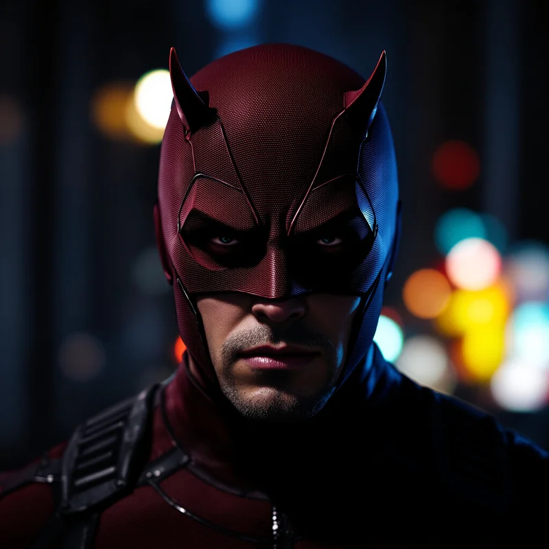 Daredevil avatar portrait with disciplined heroic presence