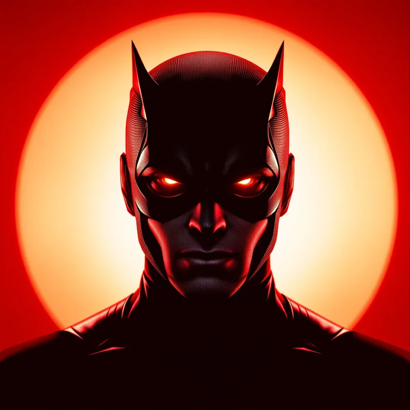 Daredevil avatar portrait with disciplined heroic presence