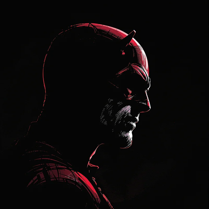 Daredevil avatar portrait with disciplined heroic presence