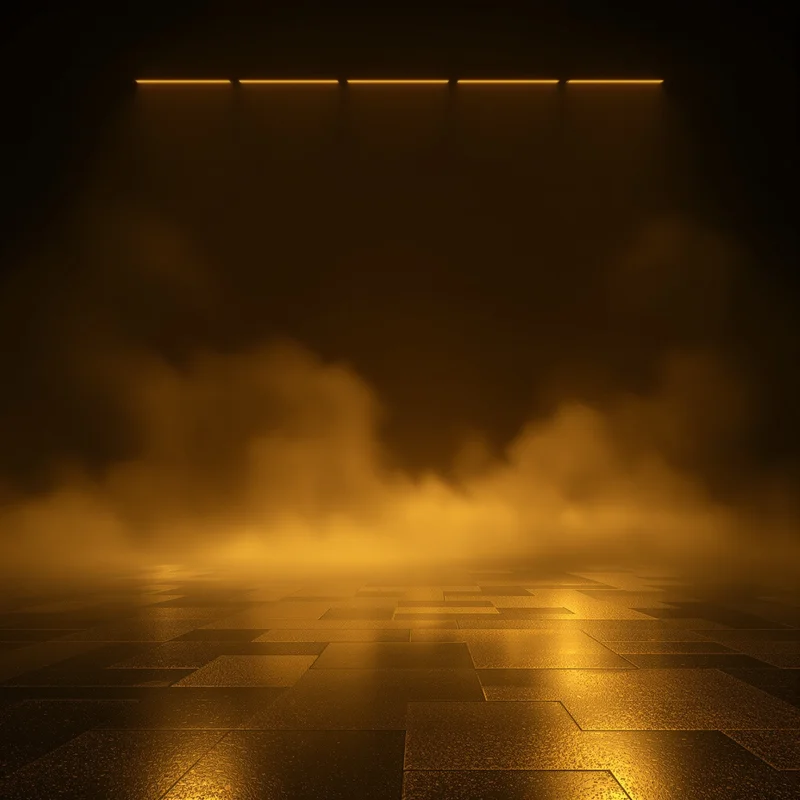 Golden foggy dark background