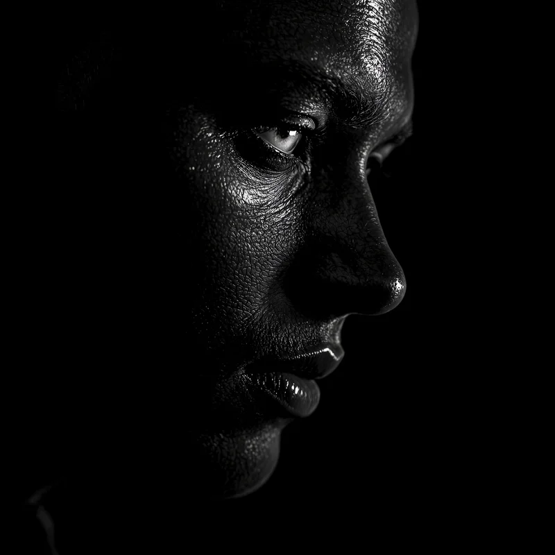 dark PFP avatar with shadow-heavy mood and strong digital identity presence