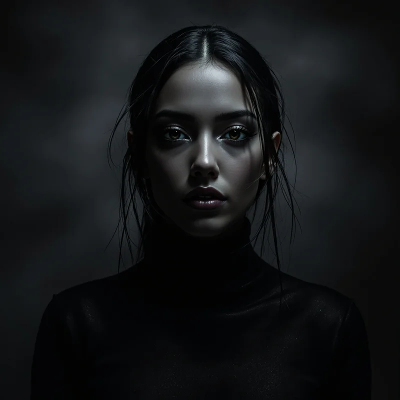 minimal dark avatar with controlled shadow and strong profile image clarity