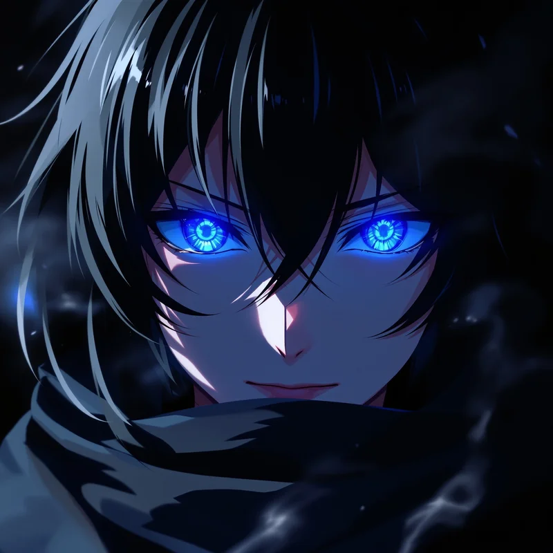 Blue eyes dark avatar.