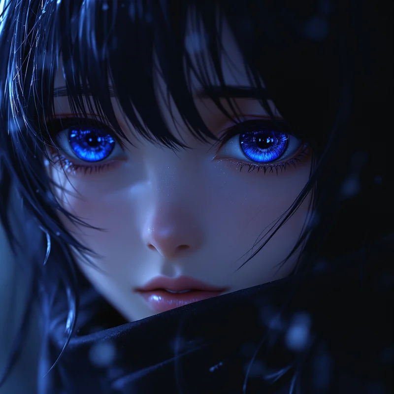 Crying eyes dark girl avatar.