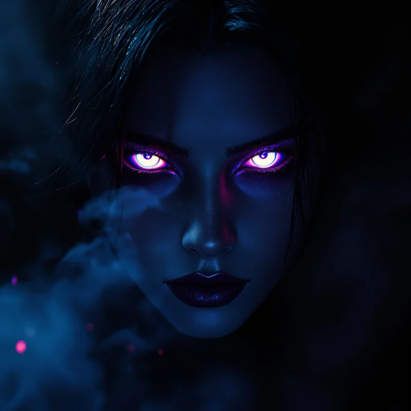 Glowing eyes dark avatar.