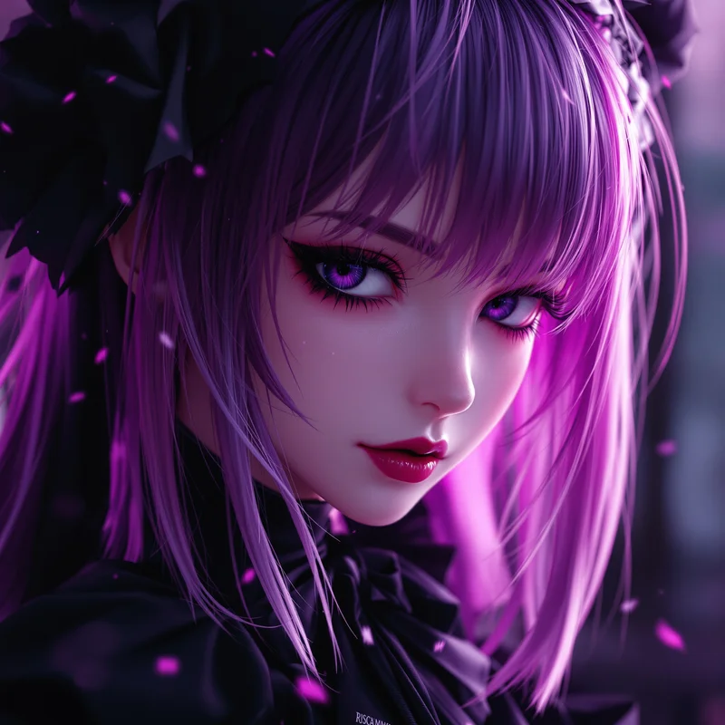 Goth dark girl avatar.