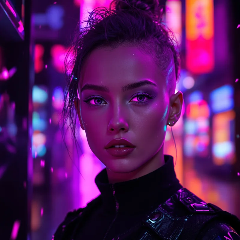 Purple neon avatar.