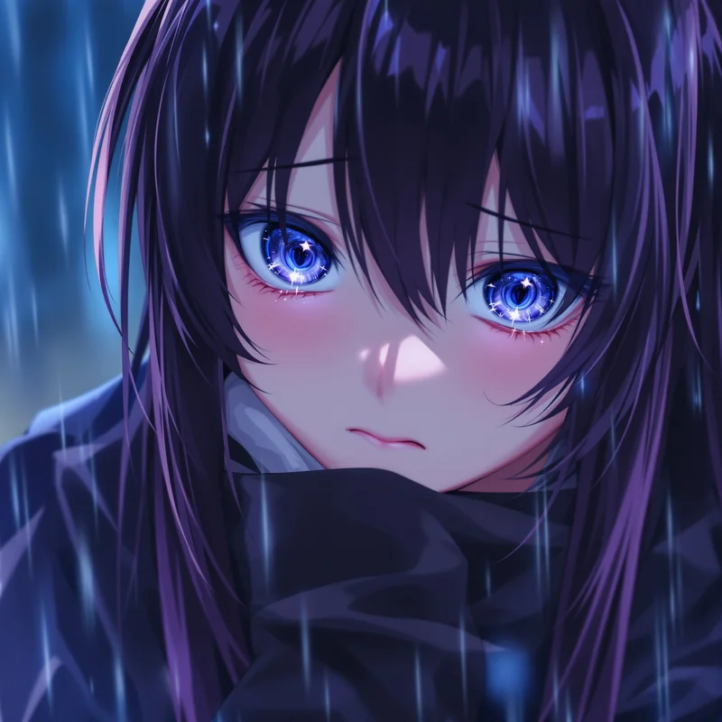 Sad dark girl avatar.