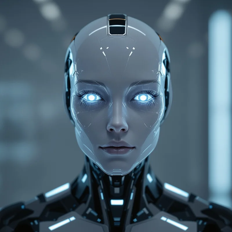 ai npc default pfp with synthetic emotionless face
