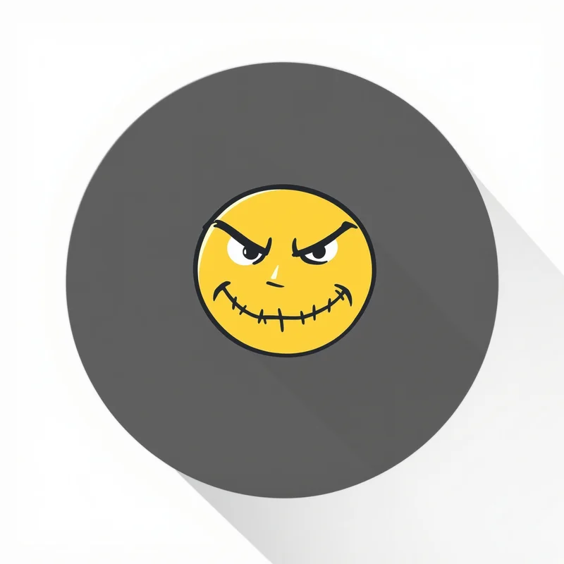 weird smiley default pfp with cursed meme expression