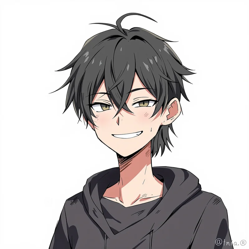 intense Denji portrait with urban dark tones for avatar display