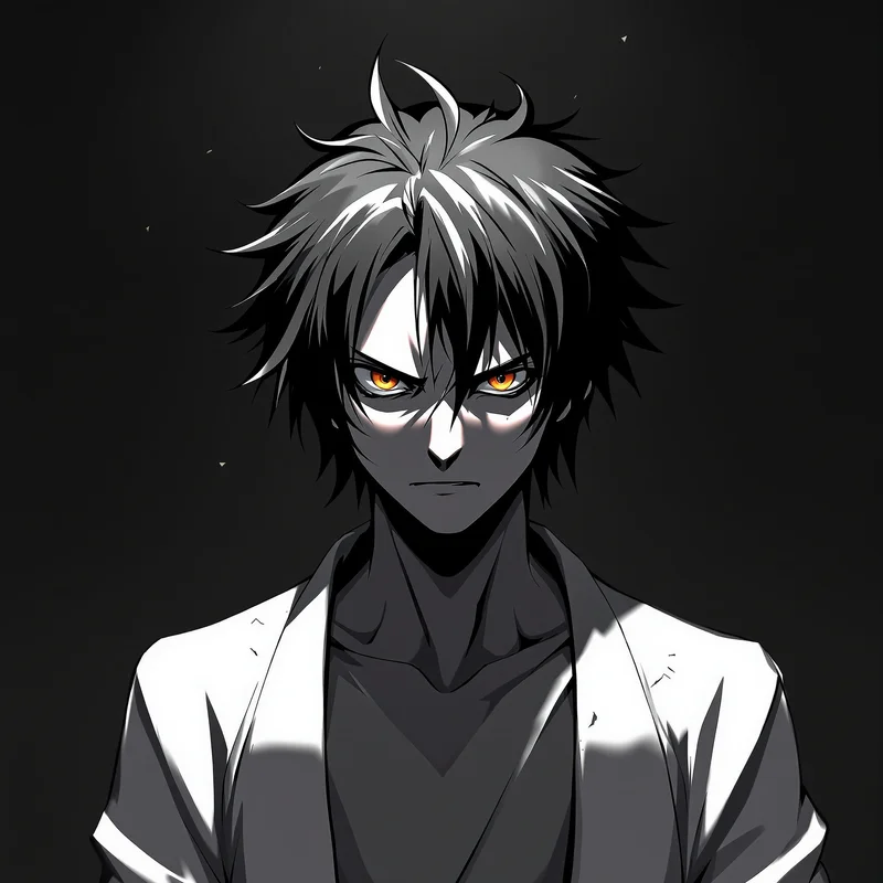 Denji anime profile picture with strong shadow edges for anime profile display