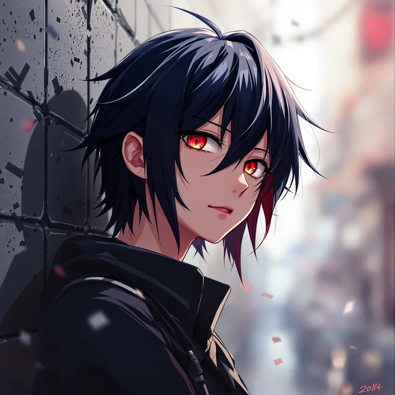 intense Denji portrait with rough edge styling for avatar display