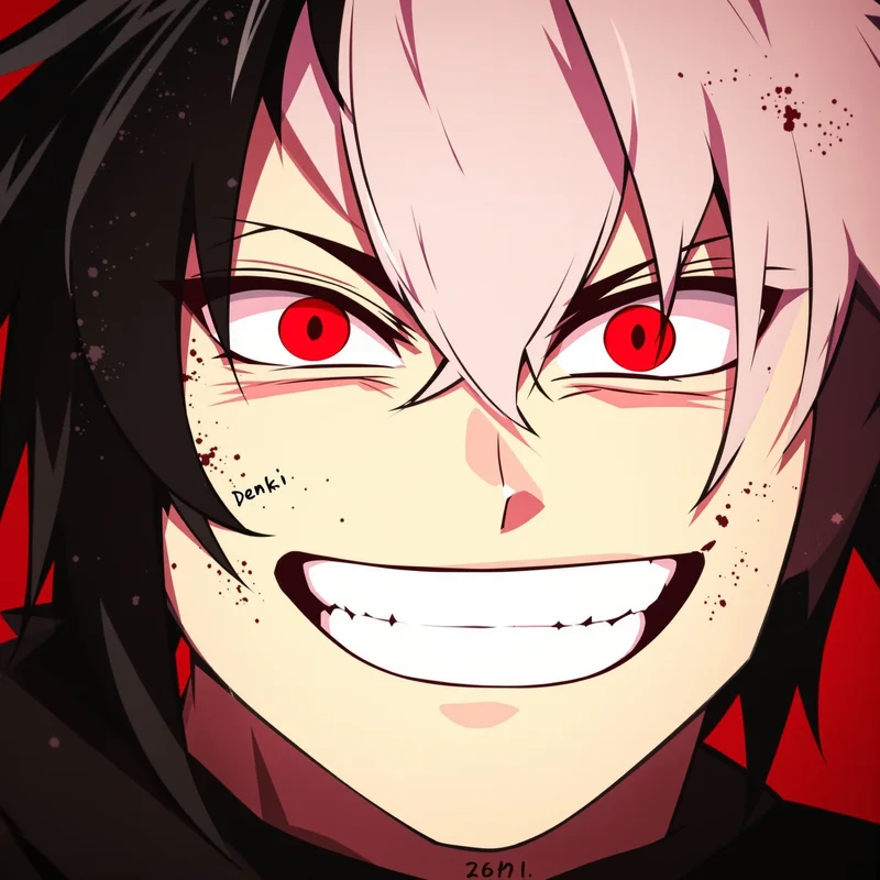 raw Denji anime portrait with gritty texture style for aesthetic profile icon