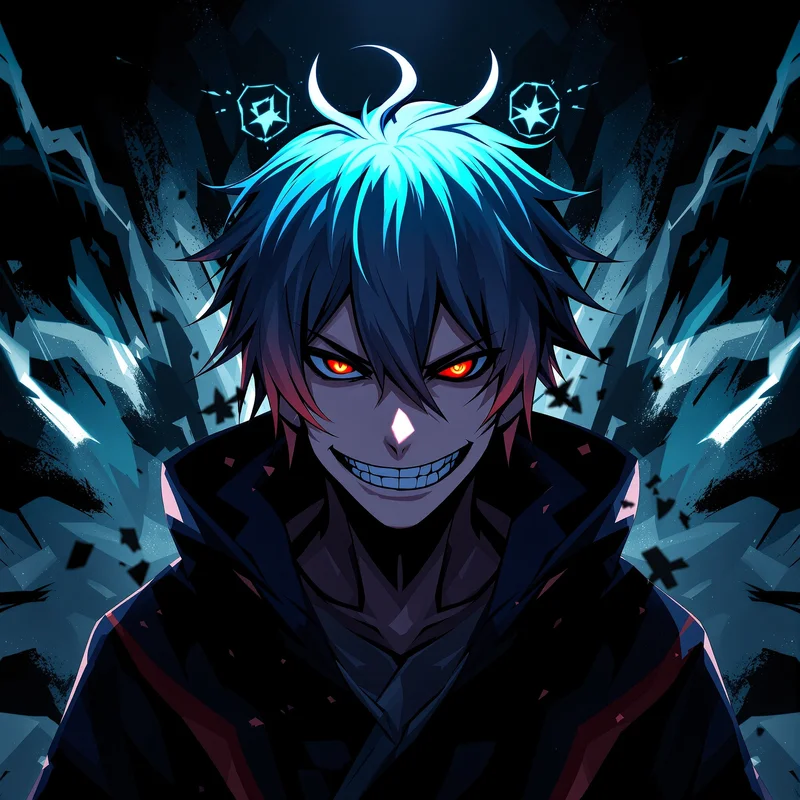 raw Denji anime portrait with sharp highlight lighting for social media avatar