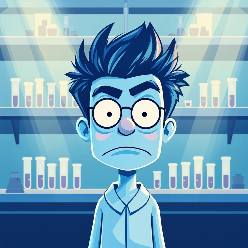 Dexter PFP avatar with evening lab and curious mood